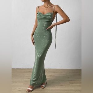 Knot Shoulder Backless Mermaid Formal Dress